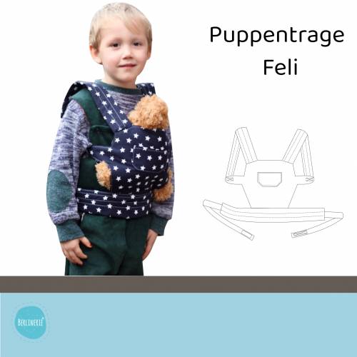 Ebook Puppentrage Feli one size, verstellbar durch Gurte, 2 Designvarianten, Schnittmuster