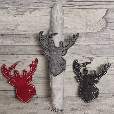 *  Serviettenhalter - Hirschkopf  *  Die perfekte Tischdeko - ITH / Stickdatei