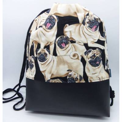 Rucksack Mops mit Kunstleder-Boden