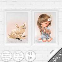 Druckbare Kinderzimmer Bilder Kinder Bild Waldtiere in A4 & A3 |SET 104