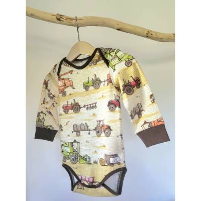 Body für Babys aus BIO Baumwolle mit Schlupfausschnitt und langen Ärmeln Stoffdesign von susalabim