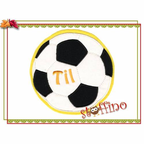 Applikation XXL-Fußball-Aufnäher 16 cm Wunschname