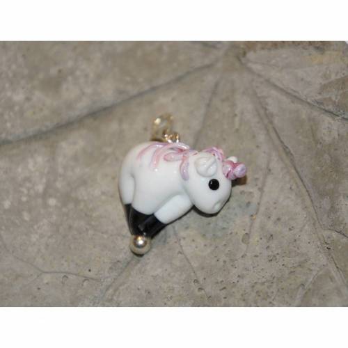 Anhänger Einhorn rosa - Glas - Lampwork