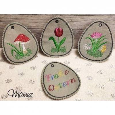 4x Baumler  * Osterdeko - Florale Motive *  ITH / Stickdatei