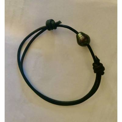 Sportliches Lederarmband mit echter Perle, lässig und jung, Schmuck für sie und ihn