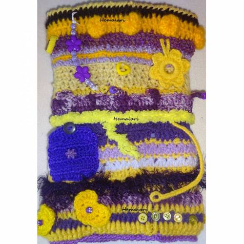TwiddleMuff  GELB LILA  * Sensorik Alzheimer Demenz * Nestelmuff Beschäftigungsmuff MUFF 