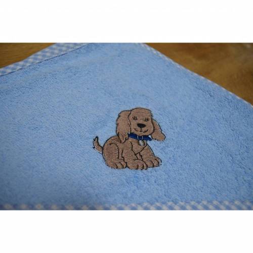 Kapuzenbadetuch - hellblau - Hund