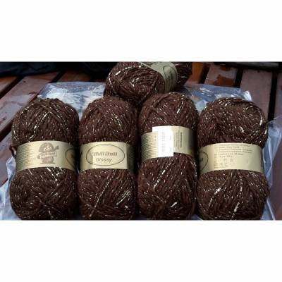 Woll Butt *Glossy*. 12 Knäuel á 50 g ** Farbe braun