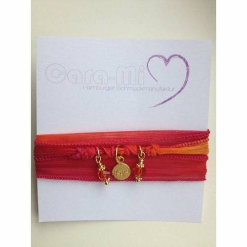 Seidenarmband "HOPE" vergoldete Anhänger