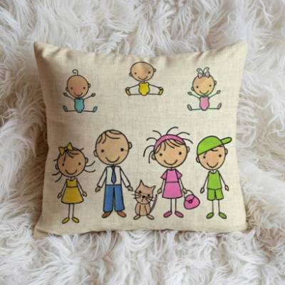 Stickdatei Strichmännchen Familie 2 Mama Papa Baby Junge Mädchen Katze Maschinenstickerei Set 196