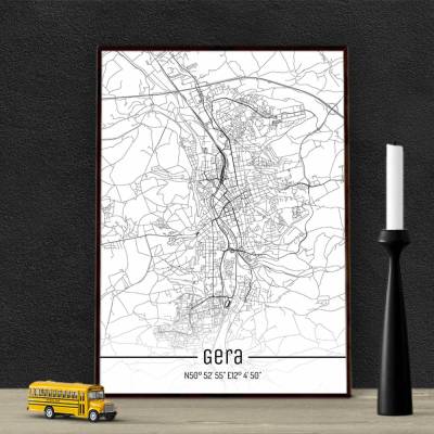 Stadtplan GERA - Just a Map I Digitaldruck Stadtkarte citymap City Poster Kunstdruck Stadt Karte