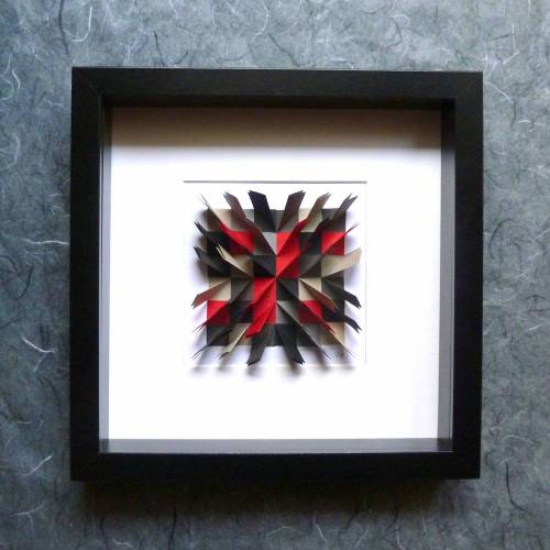 Explosion II // 3D-Wandbild aus Origami im Objektrahmen