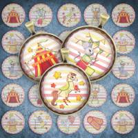 271 - Cabochon Vorlagen, 25mm 18mm 14mm 12mm, rund, Cabochon Motive, Bottle Cap images Kindergeburtstag Tiere Tierkinder Zirkus