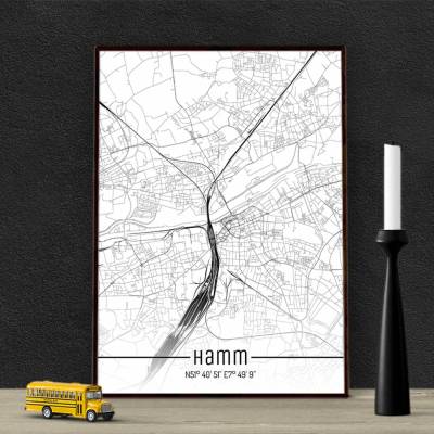 Stadtplan HAMM - Just a Map I Digitaldruck Stadtkarte citymap City Poster Kunstdruck Stadt Karte