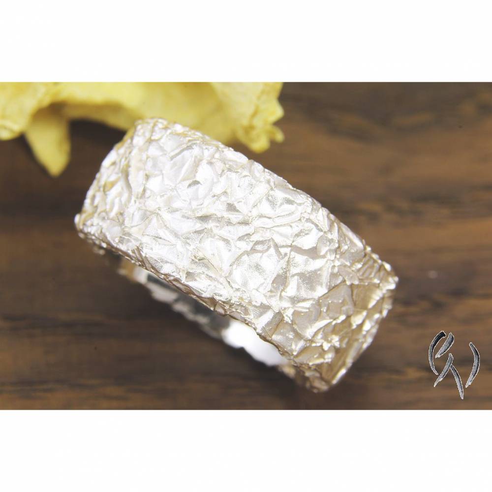 Breiter Ring aus Silber 925/-. Knitterring, ca 10-11 mm Bild 3