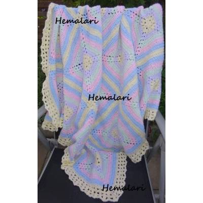 Babydecke * Kinderdecke * pastell  gehäkelt * Granny Square * 