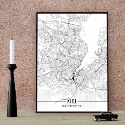 Stadtplan KIEL - Just a Map I Digitaldruck Stadtkarte citymap City Poster Kunstdruck Stadt Karte