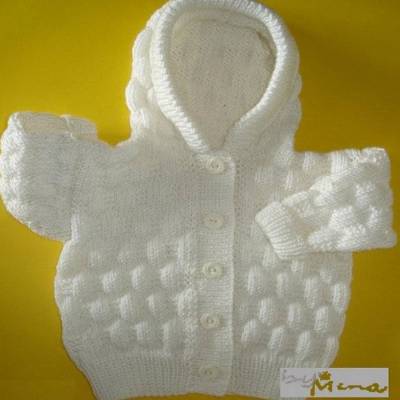 Strickanleitung Baby-Kapuzen-Strickjacke Gr.62/68
