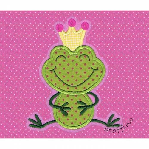 Applikation Froschkönig Frosch m. Krone XXL