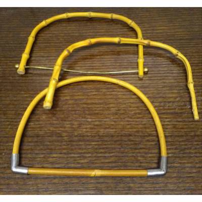 Vintage 3 alte Taschenhenkel - Griffe - Bambus