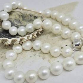 Perlenkette echte Perlen, Choker mit Weißgold, Geschenk Weihnachten