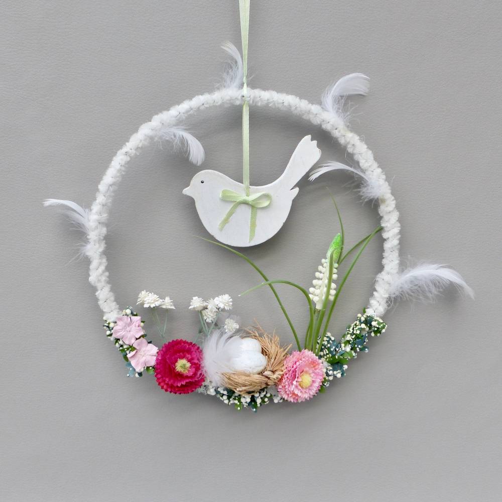 Türkranz mit Vogel-Nest, Geschenk im Frühling Bild 2