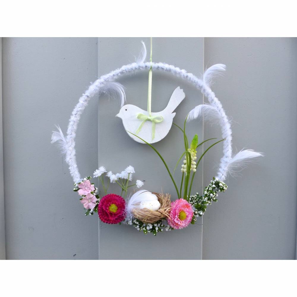 Türkranz mit Vogel-Nest, Geschenk im Frühling Bild 3