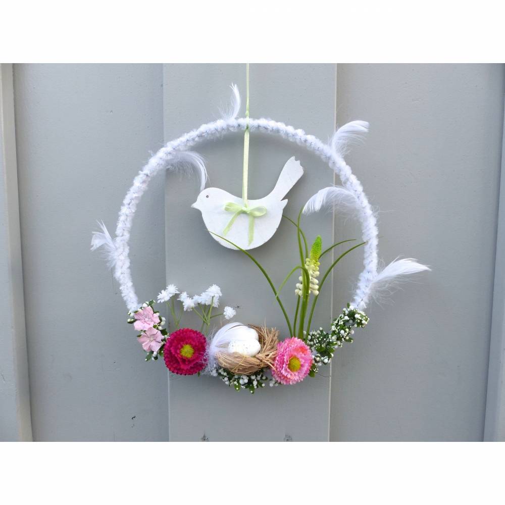 Türkranz mit Vogel-Nest, Geschenk im Frühling Bild 4