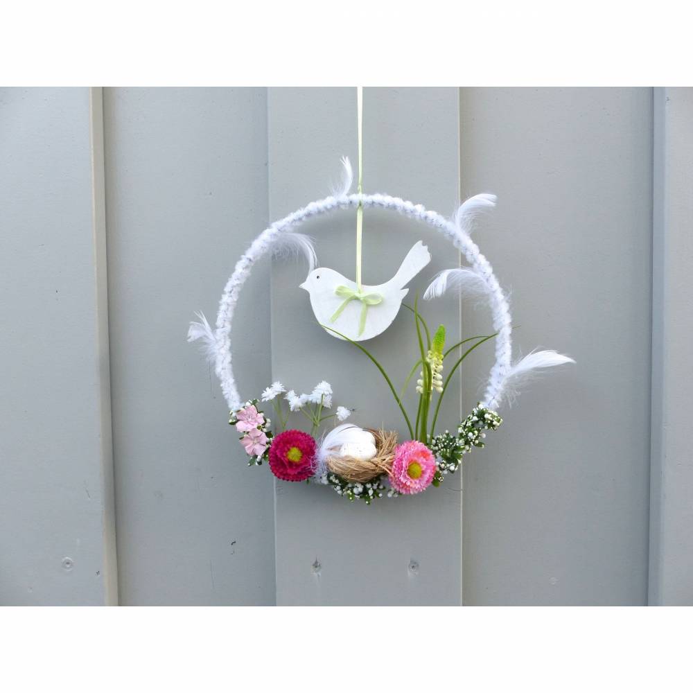 Türkranz mit Vogel-Nest, Geschenk im Frühling Bild 9