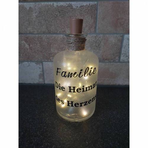 Leuchtflasche LED Familie Heimat