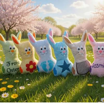 Stickdatei Osterhase In the Hoop ITH 13x18cm | Maschinenstickerei für Ostern,  Deko Set 132