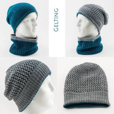 Strickanleitung Wendemütze und Wendeloop Gelting, Sparset