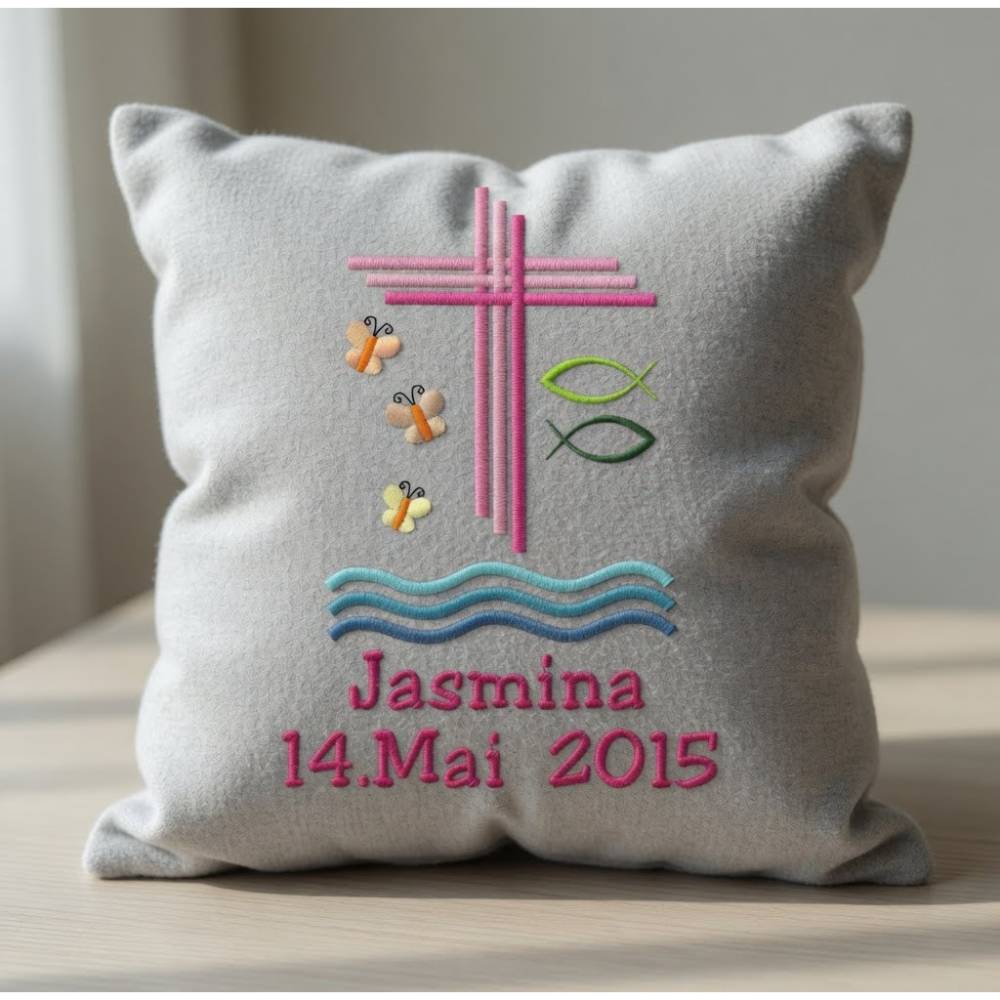 Stickdatei Kirche, Taufe, Gotteslob Kreuz Fisch Set 579/2 Bild 1