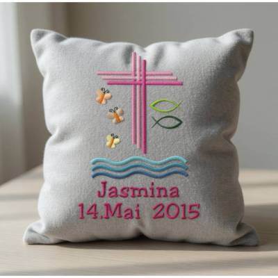 Stickdatei Kirche, Taufe, Gotteslob Kreuz Fisch Set 579/2
