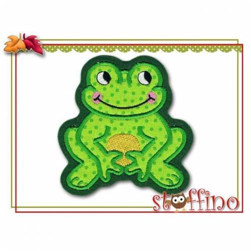 Applikation  Frosch aus Westfalenstoff