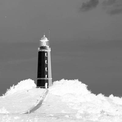 Fotografie Leuchtturm 30x30cm Kunstdruck Hahnemühle FineArt Baryta