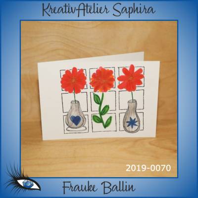►2019-0070◄ Karte B6 - BLANKO "Blumen" -