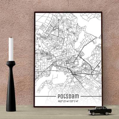 Stadtplan POTSDAM - Just a Map I Digitaldruck Stadtkarte citymap City Poster Kunstdruck Stadt Karte
