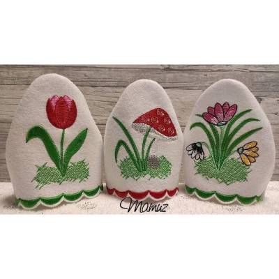 * 3x Eierwärmer perfekt für den Oster - Frühstückstisch - florale Motive *  ITH / Stickdatei