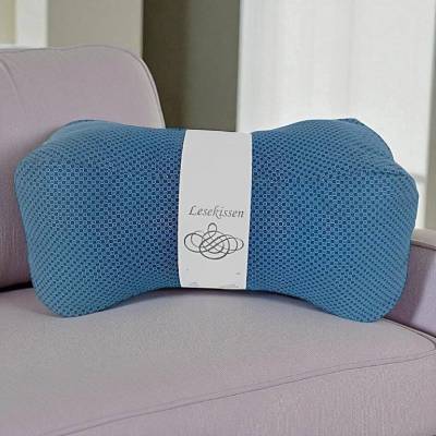 Männer Lesekissen blau, Buchkissen, Nackenrolle, Nackenkissen 
