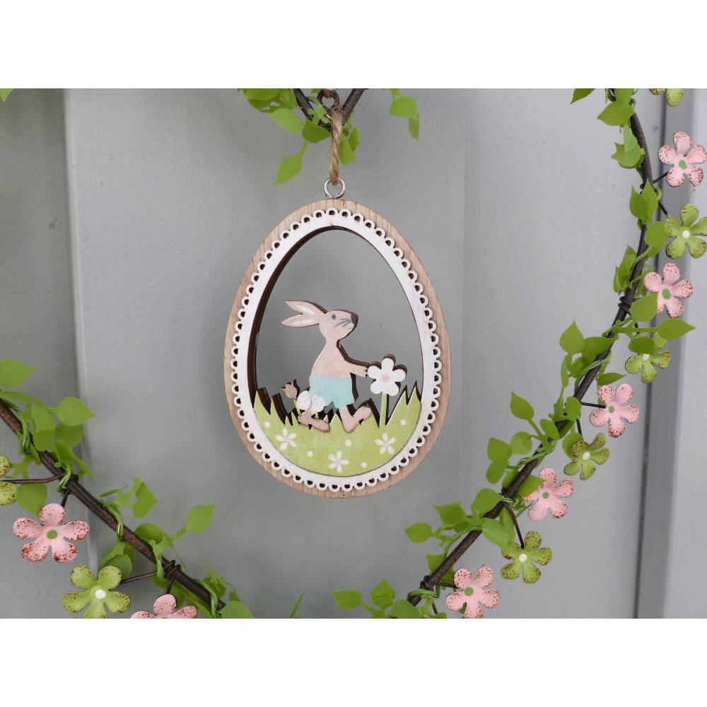 Türkranz Ostern mit Osterhase und Herz, Fensterdeko, Geschenk im Frühling Bild 9