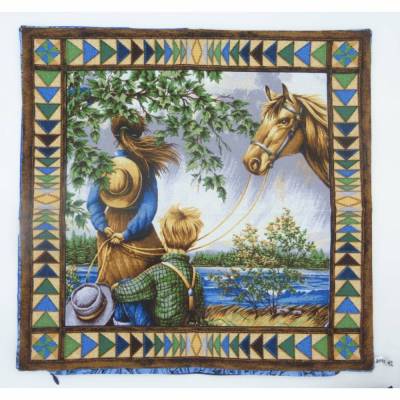 Kissenhülle Geschwister-Liebe 40x40 cm mit Pferd 