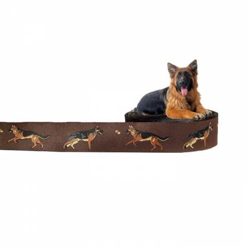 Deutscher Schäferhund Webband Hund, Borte, braun, 25mm, 1 Meter