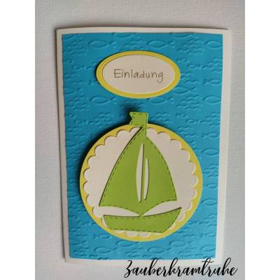 DIY - Karte Einladung Kommunion Mit Gott in einem Boot
