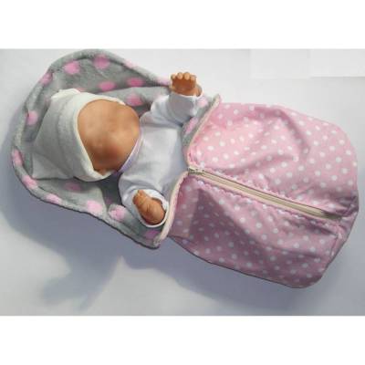 Fuß-Sack für Frühchen oder Puppen, Sack Puppenwagen, WärmesackPuppenwagen, Frühchen-Fußsack, Sportwagen,Tupfen,