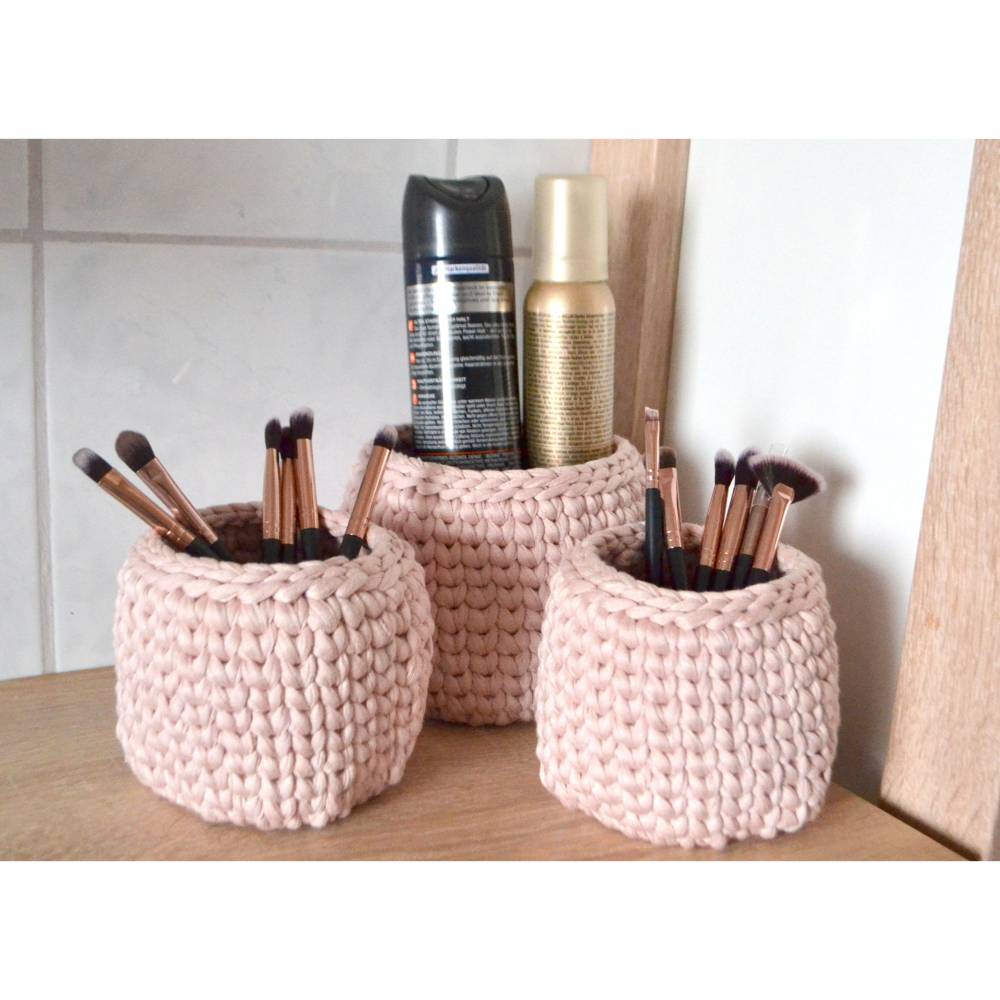 Utensilo Korb 3 stück Set!Textilgarn Körbchen,Häkelkorb,Aufbewahrungskorb, Bad Körbchen , Schminkkorb,Badezimmer Deko, Set!