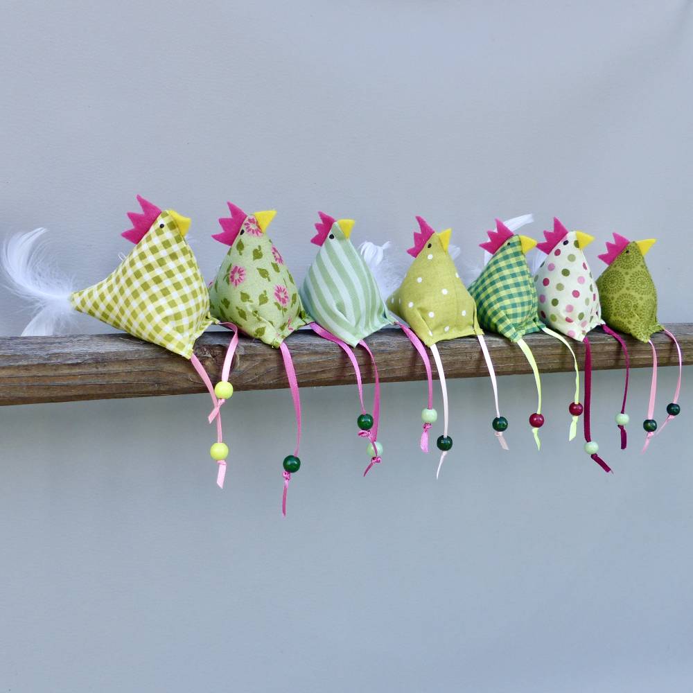 Hühner, Osterdeko, 7 St. Stoffhühner Bild 1