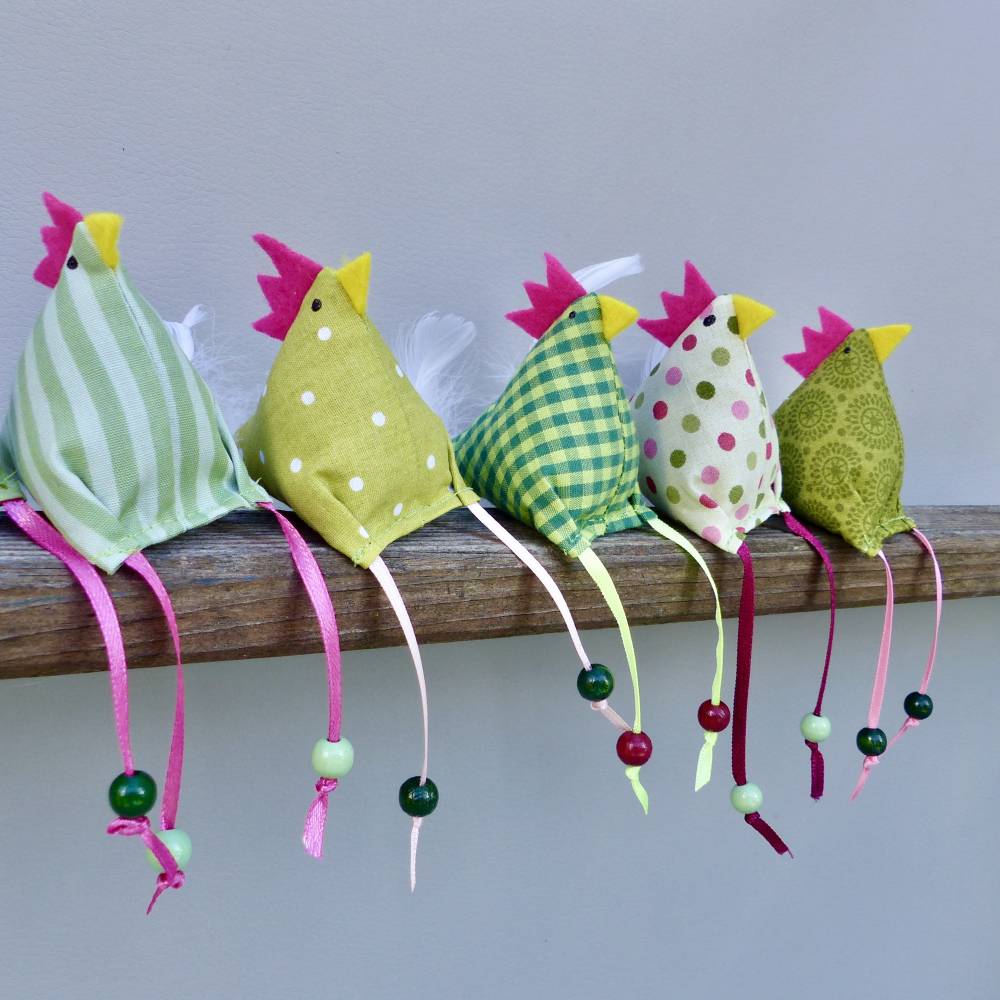 Hühner, Osterdeko, 7 St. Stoffhühner Bild 3