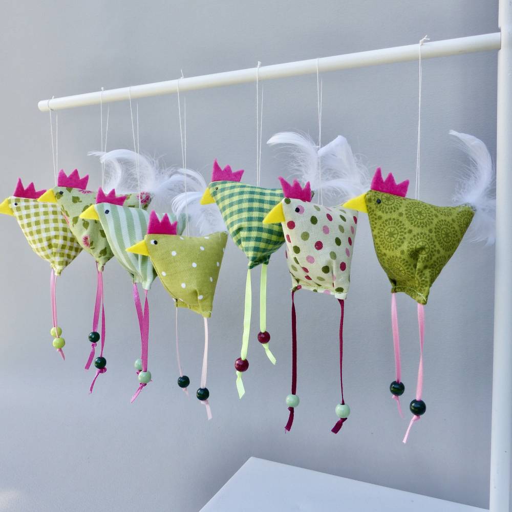 Hühner, Osterdeko, 7 St. Stoffhühner Bild 4