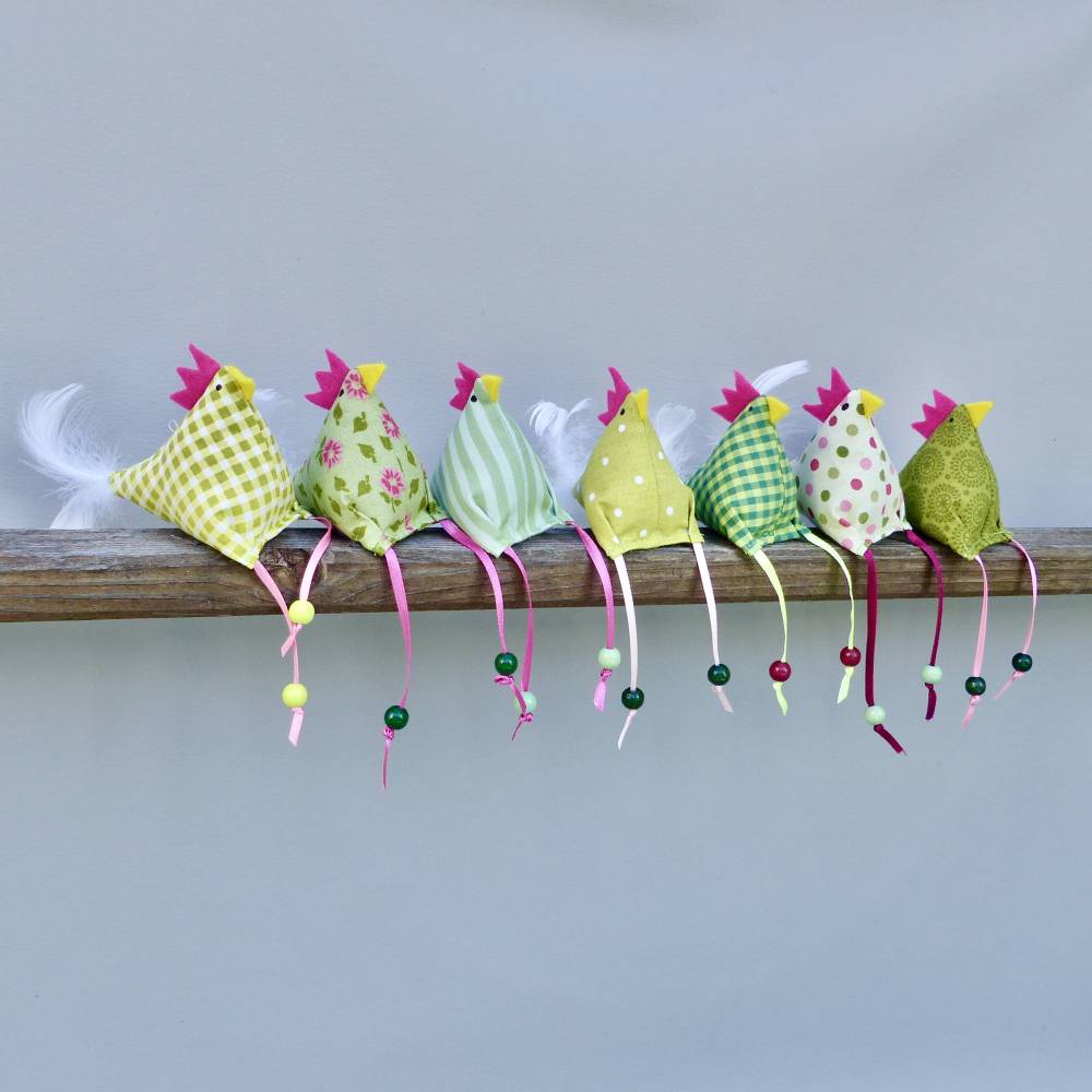 Hühner, Osterdeko, 7 St. Stoffhühner Bild 7